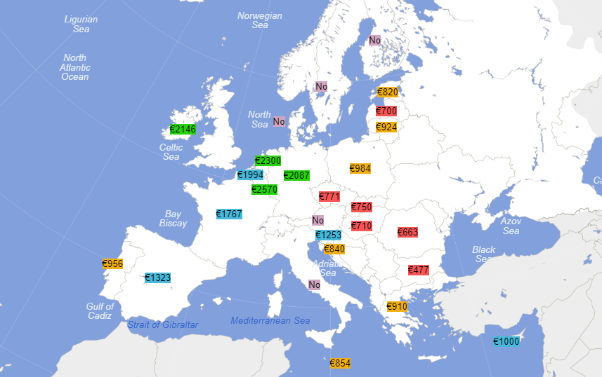 Минимальная заработная плата в ЕС
